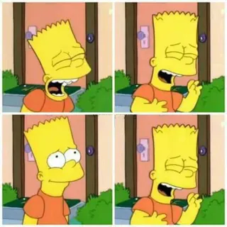 😂 Bart Simpson The Simpsons バート・シンプソン, ザ・シンプソンズ, アニメ, 泣く, 悲しい, 黄色, 表情豊か, アニメーション telegram sticker
