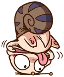 🙃 Cartoon, Schnecke, Süß, Lustig, Tier, Sticker telegram sticker