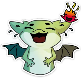 😂 cute, smiling, monster, character, friendly, fantasy whatsapp sticker