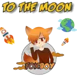 🚀 TO THE MOON fusée, renard, garçon, lune, étoiles, espace, animé telegram sticker