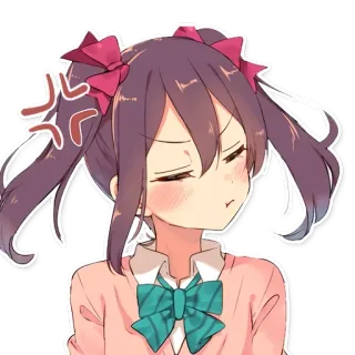 😠 Anime, Ragazza, Arrabbiata, Triste, Carina, Cartone animato whatsapp sticker
