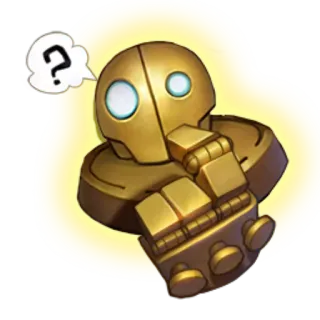 😕 robot, domanda, confusione, androide, dorato, pensare telegram sticker