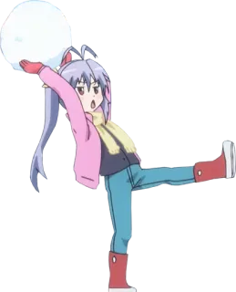 ❄️ 动漫, 女孩, 雪球, 冬天, 卡通 telegram sticker