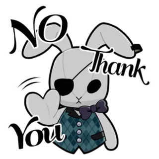 ❌ No Thank You rabbit, puppet, greeting, negative, cute, formal telegram sticker