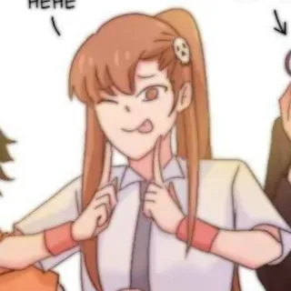 🎈 HEHE Anime, Cartoon, Süß, Schulmädchen, Zwinkern, Zunge whatsapp sticker