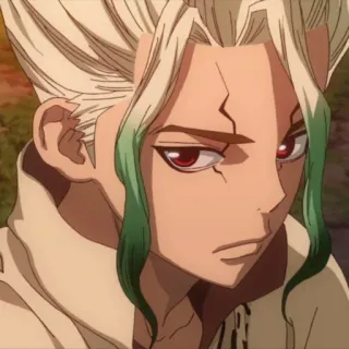 🔬 Senku Ishigami Dr. Stone Аниме, Ученый, Умный, Интеллектуальный, Каменный век whatsapp sticker