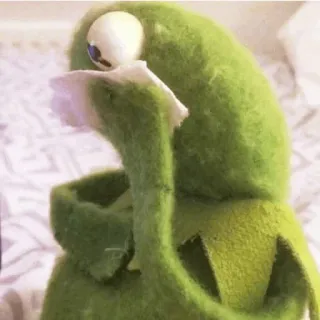 🐸 Kermit Kermit the Frog, Muppets, sad, emotional, green, tissue telegram sticker