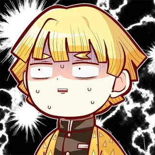 😨 Zenitsu Agatsuma Demon Slayer anime, thanh gươm diệt quỷ, zenitsu, sợ hãi, nhân vật, fanart telegram sticker