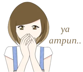 😶 ya ampun... Animé, Fille, choquée, mignon, dessin animé telegram sticker