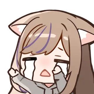 😭 Аниме, плачущий, грустный, кошачьи ушки, эмодзи, каваи telegram sticker
