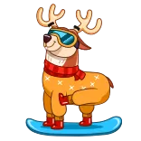 Happy New Deer telegram stickers