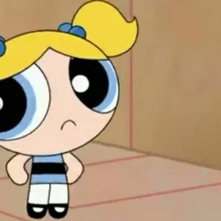 🎀 Bubbles The Powerpuff Girls Gelembung, The Powerpuff Girls, Kartun, Pirang telegram sticker