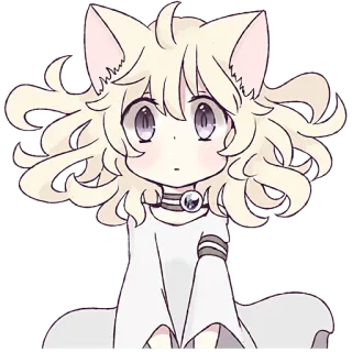 😳 Katzenmädchen, Anime, Kawaii, Niedlich, Manga, Sticker telegram sticker