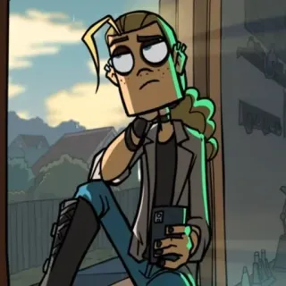 📖 cartoon, emo, teen, sitting, window, character telegram sticker