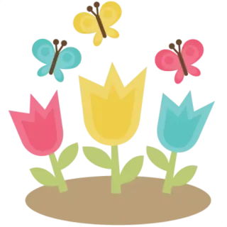 Ⓜ️ Schmetterling, Blume, Tulpe, Natur, Frühling whatsapp sticker