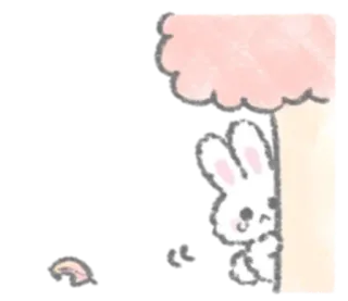 🥄 lapin, lapinou, mignon, animal, arbre, kawaii telegram sticker