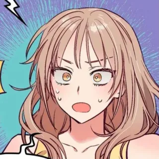 🍇 애니메이션, 만화, 여자, 충격받은, 무서워하는, 표정 whatsapp sticker