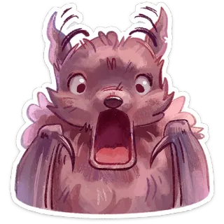 😱 wolf, scared, monster, creature, cartoon, sticker telegram sticker