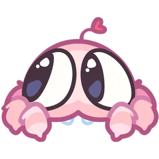👀 귀여운, 만화, 스티커, 분홍색, 괴물, 생물 telegram sticker