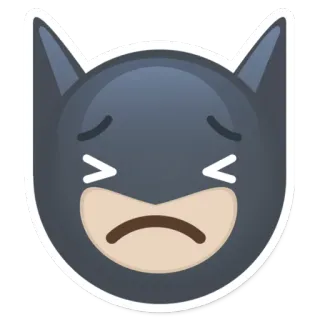 😣 Batman batman, sad, emoji, superhero, cartoon telegram sticker