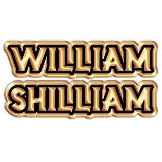 🎤 WILLIAM SHILLIAM 名字, 文字, 金色 telegram sticker