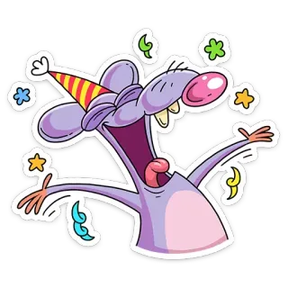 🎉 autocollant, dessin animé, souris, fête, célébration, fun telegram sticker