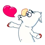😘 Cartone animato, Cuore, Amore, Carino, Animale, Personaggio whatsapp sticker