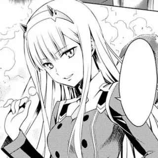 😂 Zero Two Darling in the Franxx Anime, Manga, Zero Two, Darling in the Franxx, Personnage whatsapp sticker