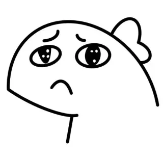 🥺 triste, poisson, dessin animé, mignon, animal, emoji, dessin whatsapp sticker