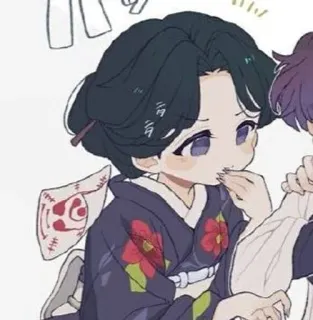 🤨 Anime, Fille, Kimono, Vêtement traditionnel whatsapp sticker