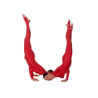 😚 acrobatique, yoga, gymnastique, rouge, femme, fitness, exercice whatsapp sticker