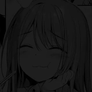 🖤 anime, cartone animato, sorriso, ragazza, felice, carino telegram sticker