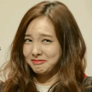 ☕️ face, reaction, expression, disgust, kpop, woman, person, grimace whatsapp sticker