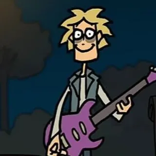 🙂 dessin animé, musicien, guitare, rock, divertissement, musique, blonde whatsapp sticker