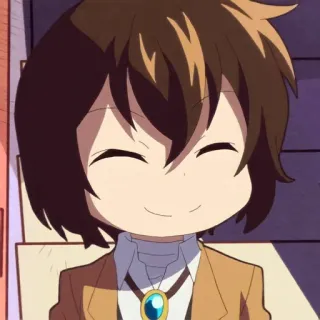 🍃 Osamu Dazai Bungou Stray Dogs Anime, Dazai, Bungou Stray Dogs, Chibi, Charakter whatsapp sticker