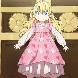 👑 Anime, Manga, Cheveux blonds, Fille, Illustration, Enfant telegram sticker