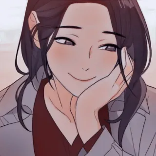 🫐 woman, girl, portrait, smile, cute, cartoon telegram sticker