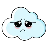 😢 wolke, traurig, niedlich, emoji, wetter, cartoon, sticker whatsapp sticker