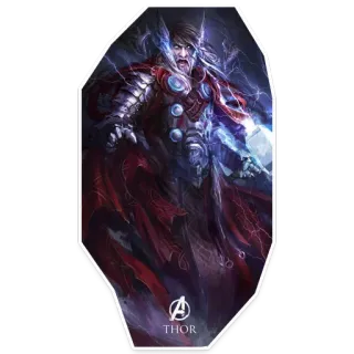 👌 Thor Avengers ธอร์, มาร์เวล, อเวนเจอร์ส, ซูเปอร์ฮีโร่, หนังสือการ์ตูน, สายฟ้า, ค้อน telegram sticker