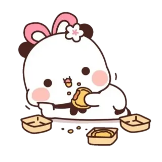 😋 lindo, kawaii, dibujos animados, personaje, comida, postre whatsapp sticker