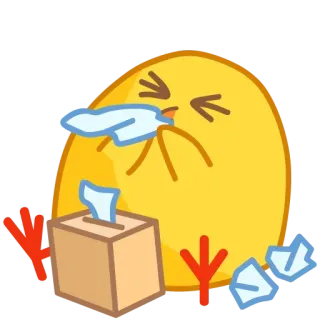 😪 krank, grippe, erkältung, taschentuch, emoji, cartoon whatsapp sticker