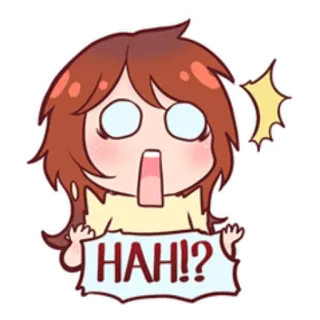 😱 HAH!? dessin animé, sticker, surpris, exclamation, drôle whatsapp sticker