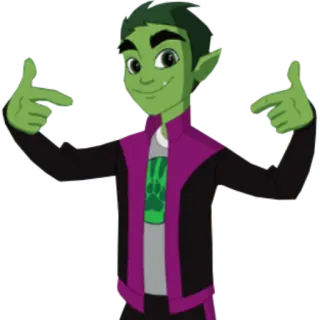 👍 Beast Boy Beast Boy, Teen Titans, cartoon, character, superhero, green telegram sticker