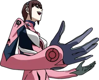 🌚 Mari Illustrious Makinami Neon Genesis Evangelion anime, character, mari illustrious makinami, neon genesis evangelion, evangelion, pink telegram sticker