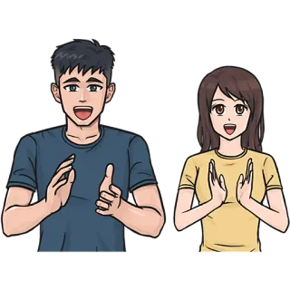 🤩 사람, 남자, 여자, 손 telegram sticker