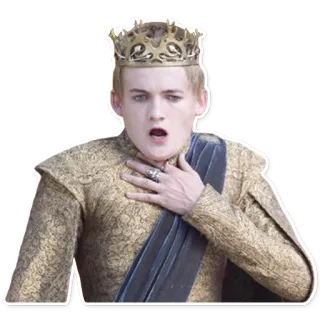 😱 Joffrey Baratheon Game of Thrones Joffrey Baratheon, Game of Thrones, koning, kroon, geschrokken, HBO whatsapp sticker