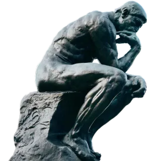 🧐 statue, thinker, the thinker, auguste rodin, sculpture, art telegram sticker