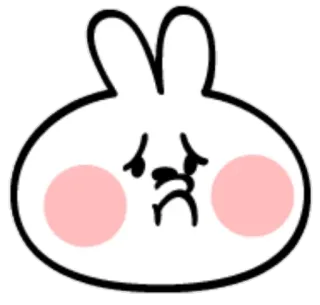😩 conejo, triste, lindo, dibujos animados, animal, pegatina telegram sticker