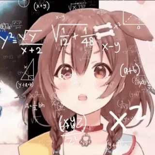 🧐 аниме, собачьи уши, математика, в замешательстве, думающий, vtuber telegram sticker