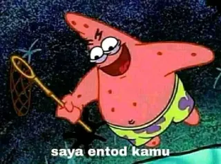 ⚫ Patrick Star Spongebob Squarepants saya entod kamu patrick, spongebob, cartone animato, arrabbiato, rete telegram sticker